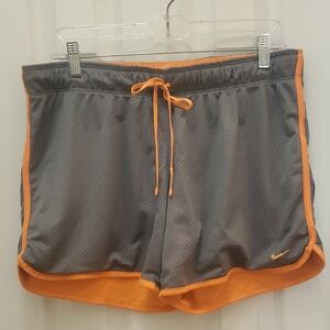 Nike Gray and Orange Athletic Shorts Lightweight Quick-Dry